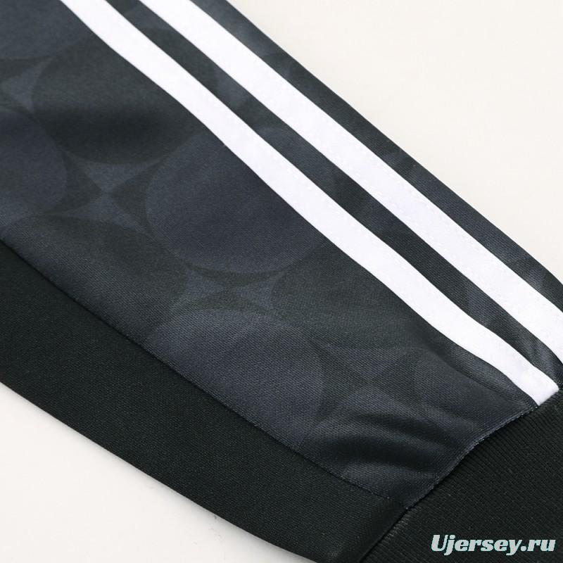 2023 Adidas Black Full Zipper Jacket With Colorful Sleeve+Pants