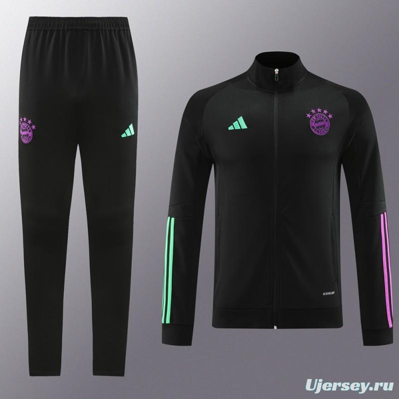 23/24 Bayern Munich Black/Purple Full Zipper +Pants