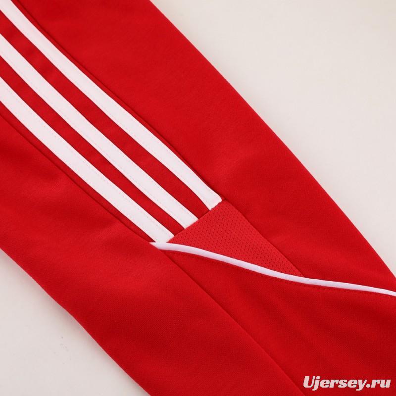 2023 Adidas Red Hoodie Full Zipper Jacket +Pants