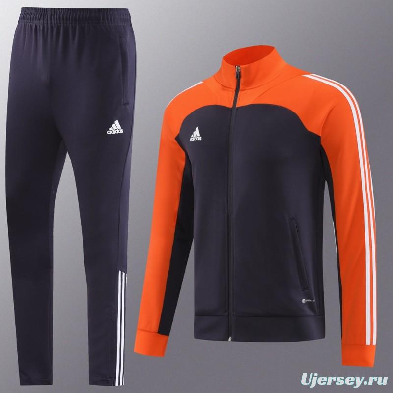 23/24 Adidas Orange/Navy Full Zipper +Pants