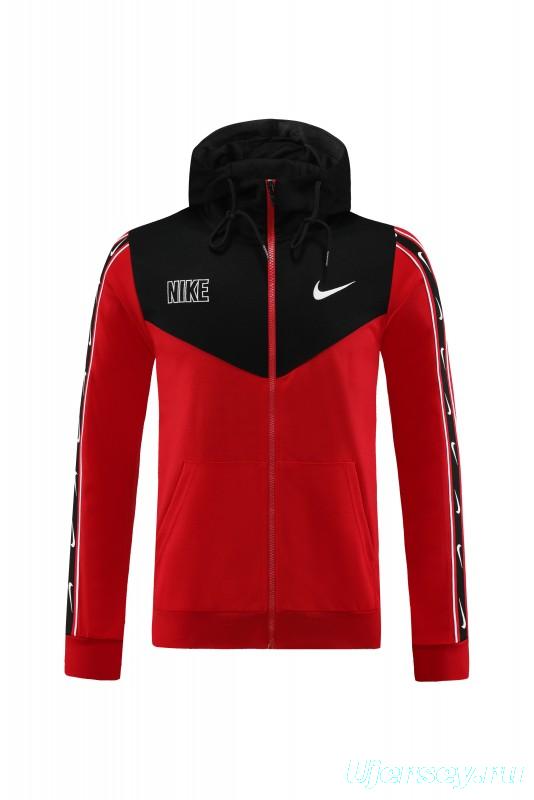 23/24 NIKE Black/Red Full Zipper Hooide Jacket+Pants