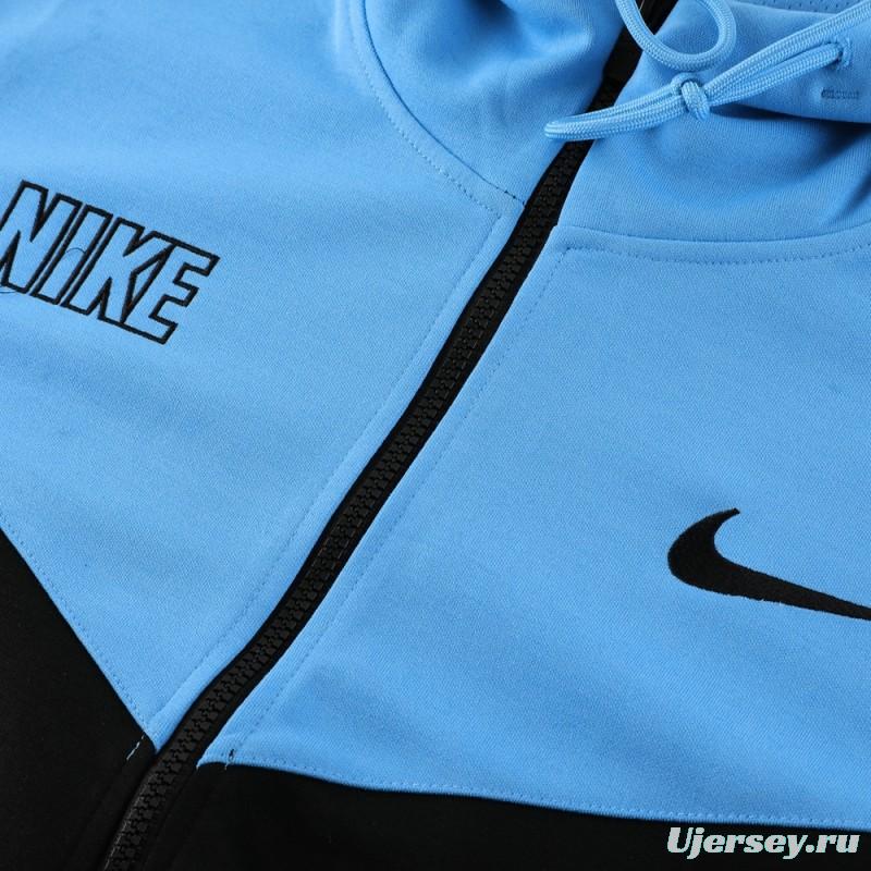 23/24 NIKE Black/Blue Full Zipper Hooide Jacket+Pants