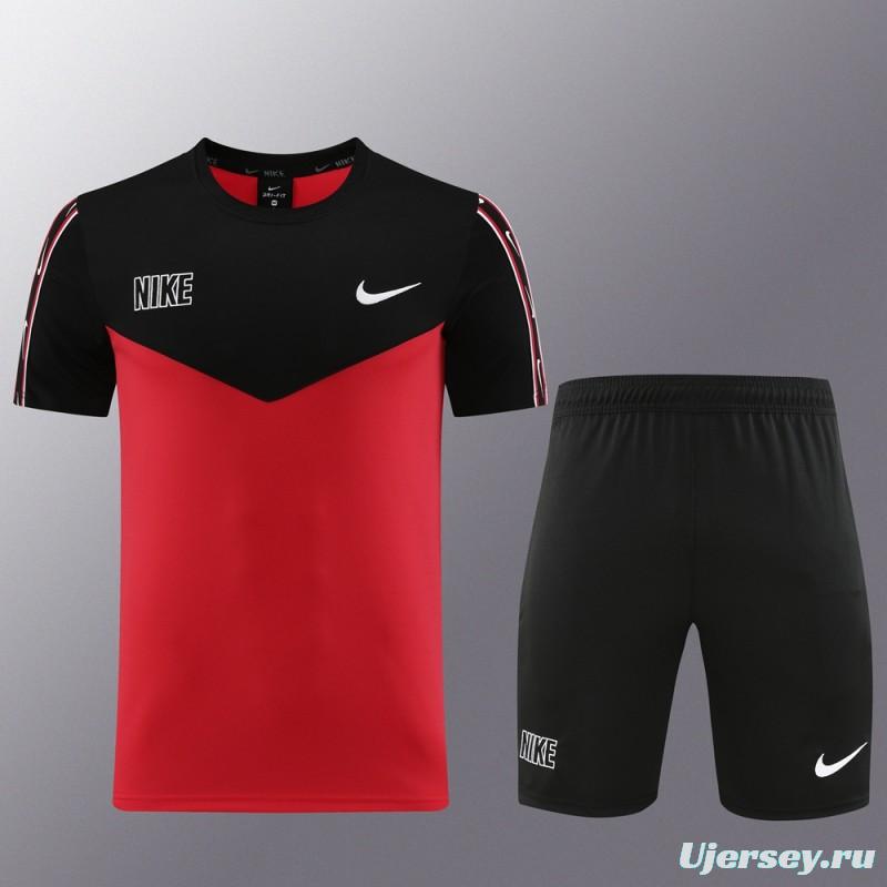 23/24 NIKE Black/Red Short Sleeve Jersey+Pants