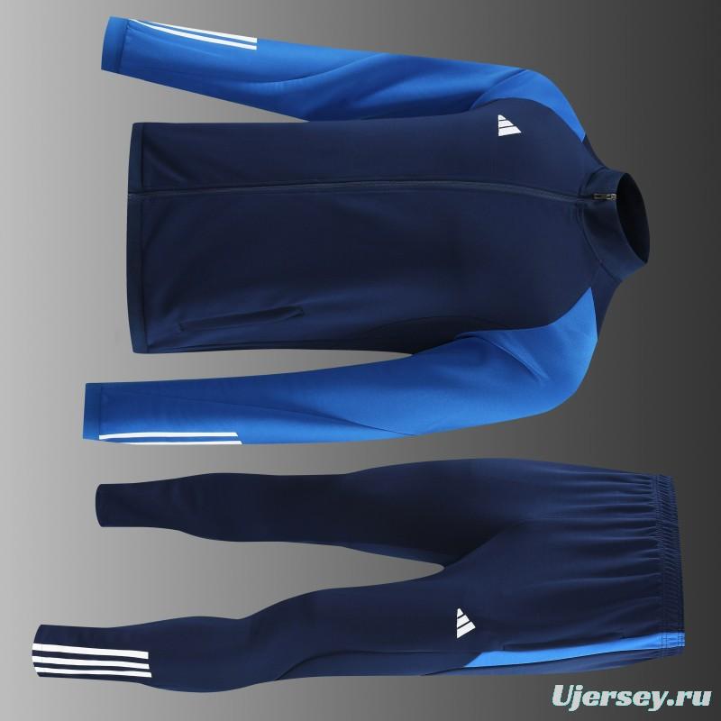 23/24 Adidas Black Blue Full Zipper Jacket+Pants