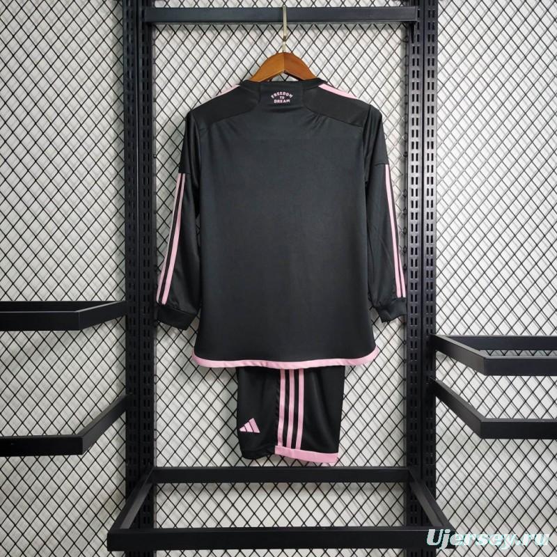 23/24 Kids Inter Miami Away Black Long Sleeve Jersey