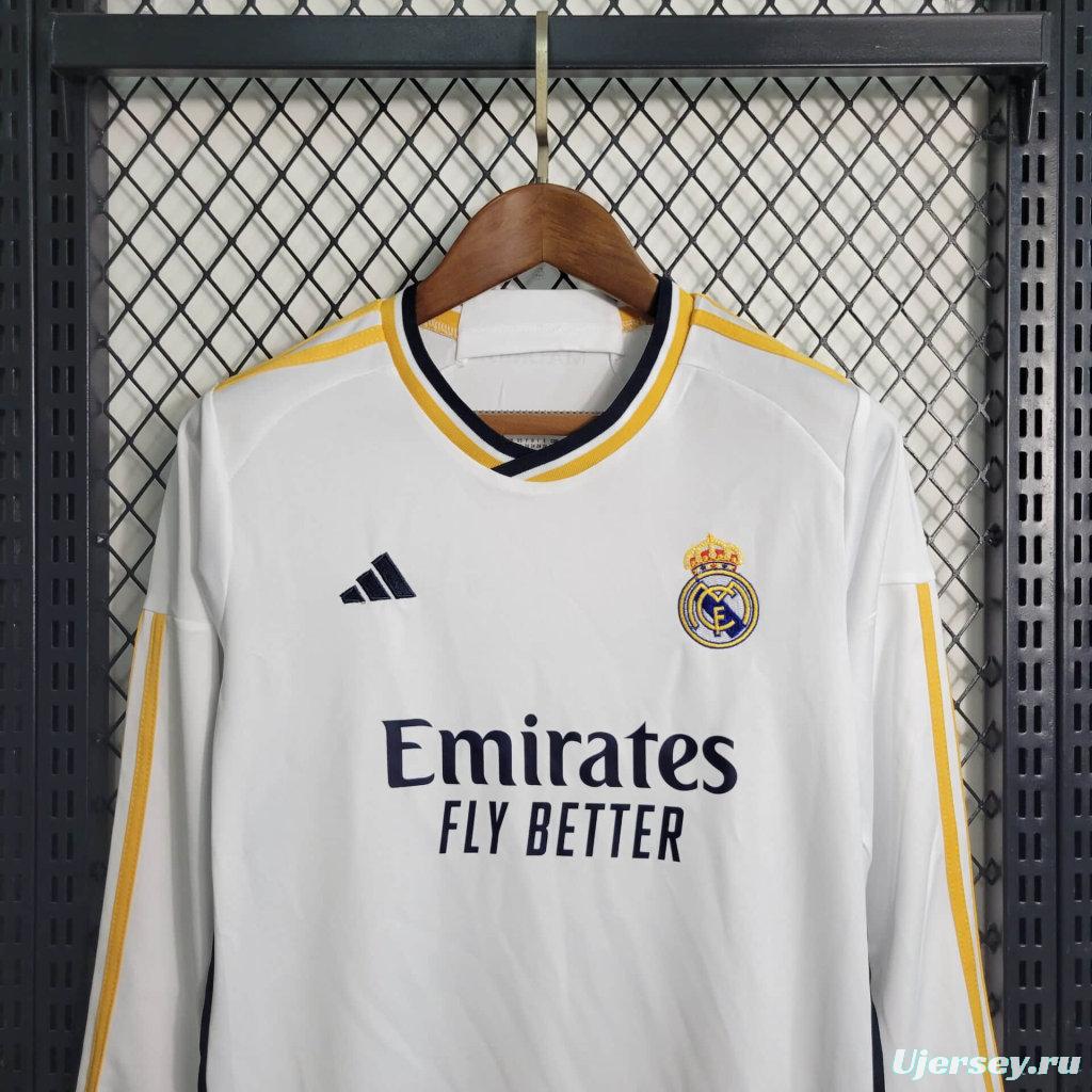 23/24 Kids Real Madrid Home Long Sleeve Jersey