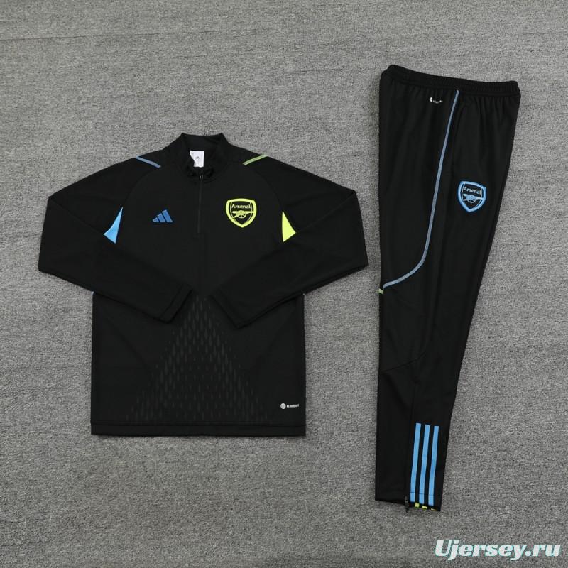 23/24 Arsenal Black Half Zipper Jacket+Pants