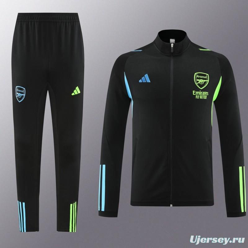 23/24 Arsenal Green/Black Full Zipper Jacket+Pants