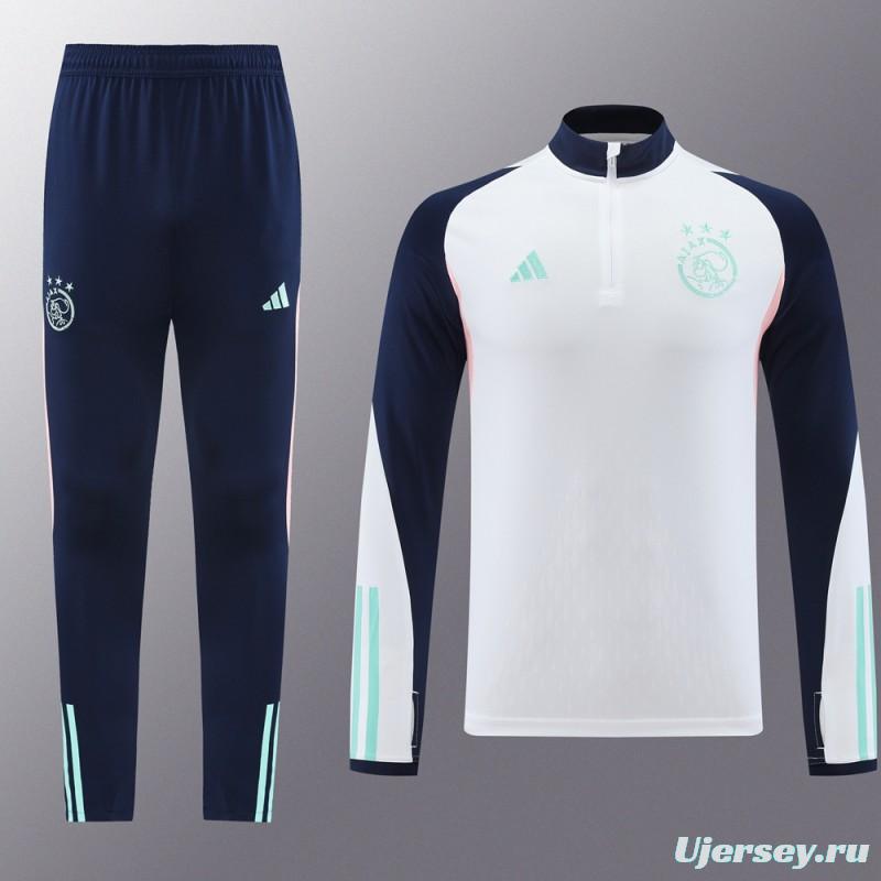 23/24 Ajax White Half Zipper Jacket+Pants
