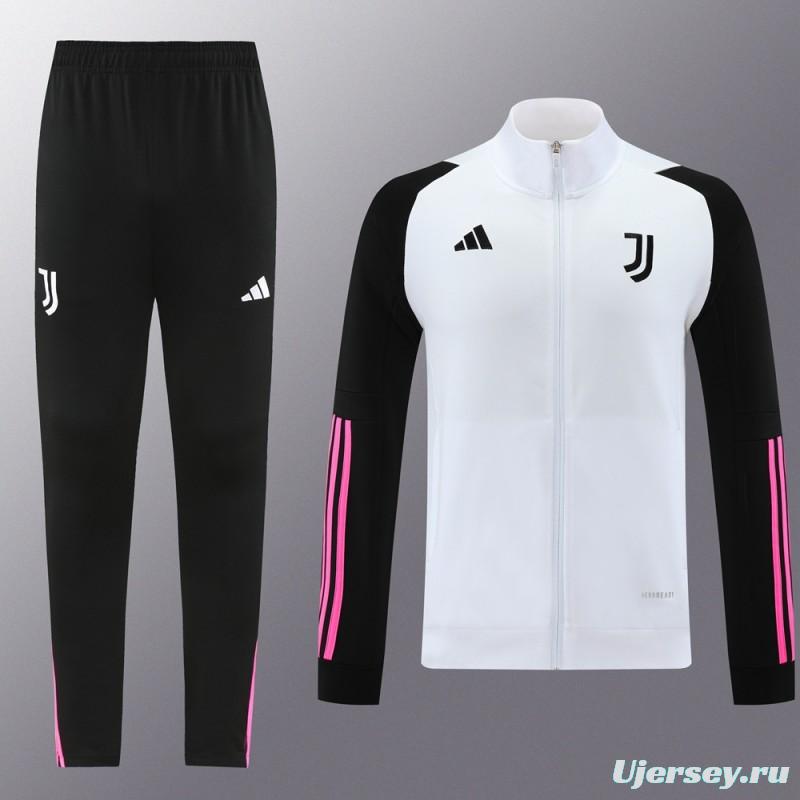 23/24 Juventus White Full Zipper Jacket+Pants