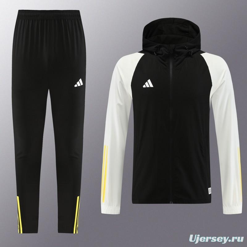 23/24 Adidas Black/White Full Zipper Jacket+Pants