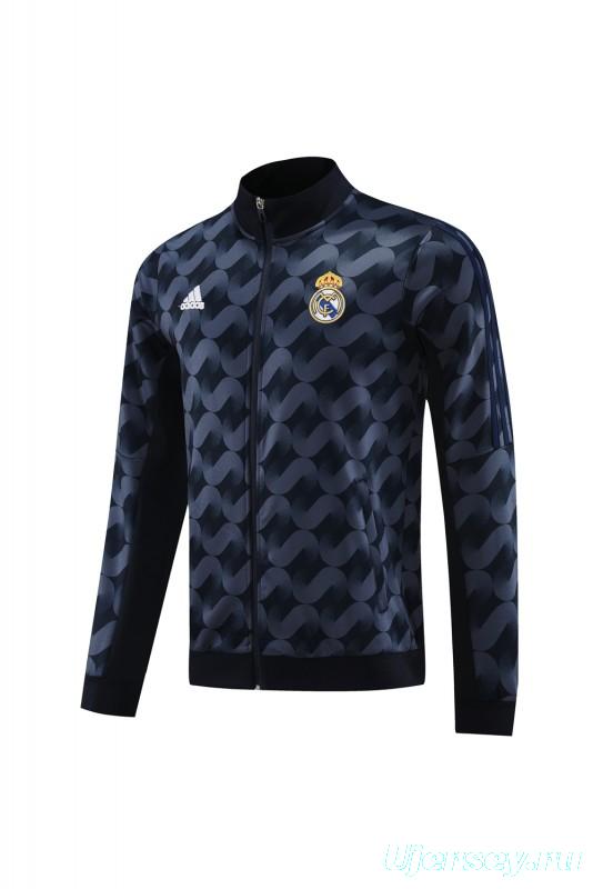23/24 Real Madrid Black Full Zipper Jacket+Pants