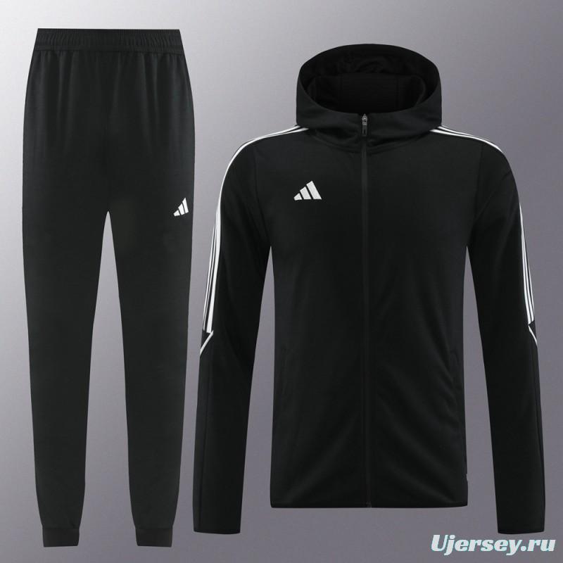 2024 Adidas Black Full Zipper HoodieJacket+Pants