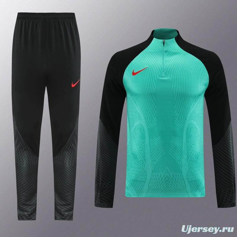 2024 Nike Green/Black Half Zipper Jacket+Pants