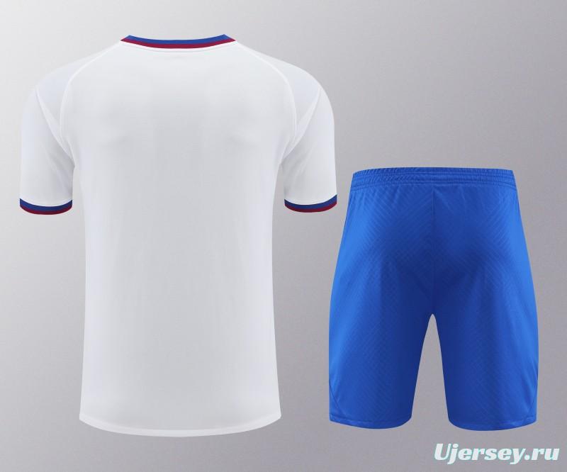 23/24 Barcelona White Short Sleeve Jeresy+Shorts