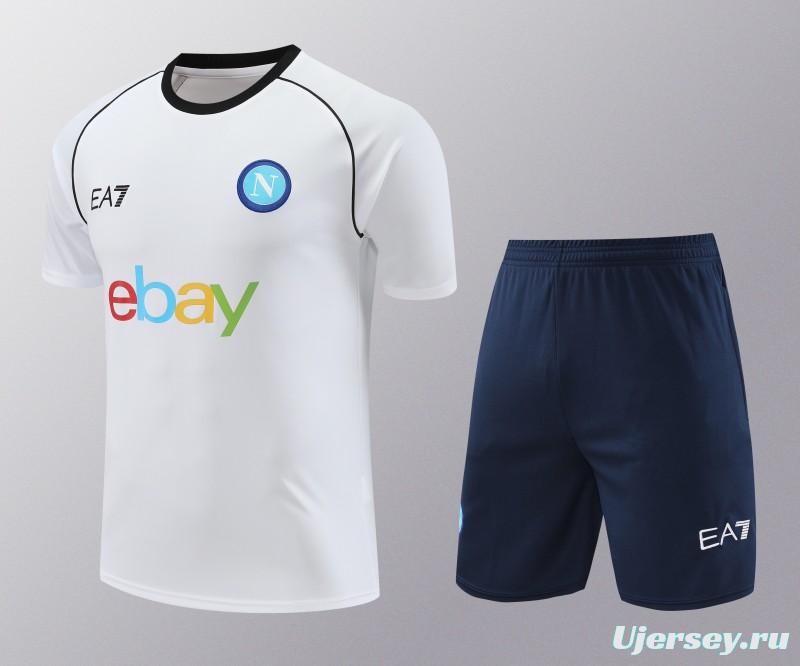 23/24 Napoli White Short Sleeve Jeresy+Shorts