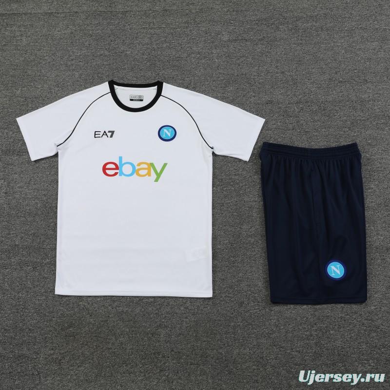 23/24 Napoli White Short Sleeve Jeresy+Shorts