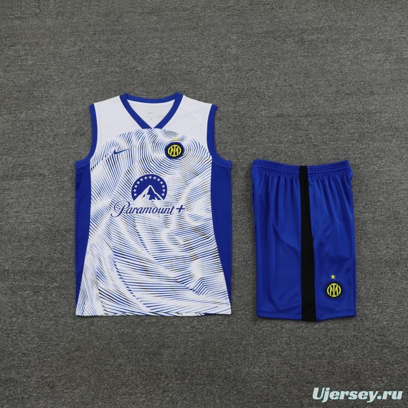 24/25 Inter Milan White Vest Jeresy+Shorts