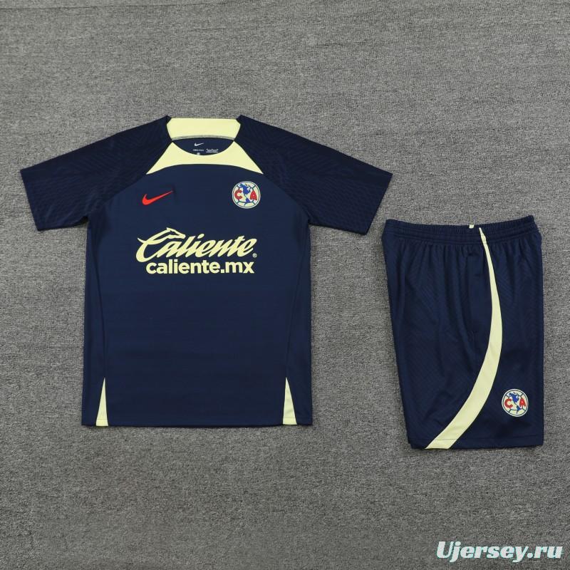 24/25 Club America Navy Short Sleeve Jeresy+Shorts