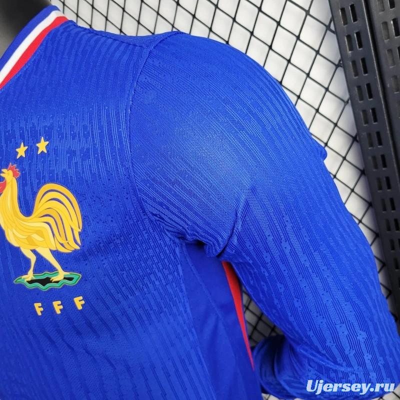 Player Version 2024 France Home Long Sleeve Jersey