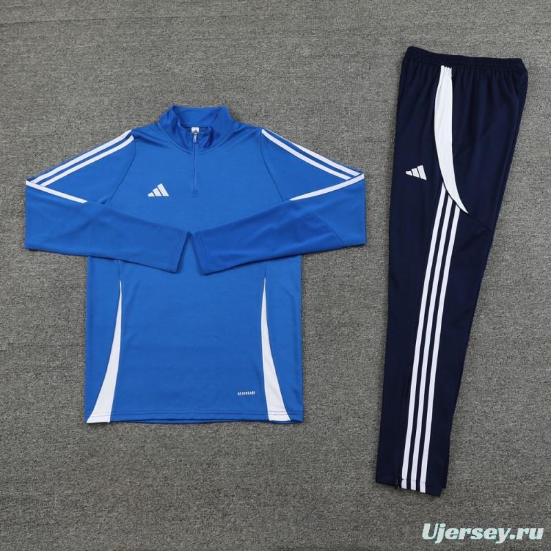 2024 Adidas Blue Half Zipper Jacket+Pants