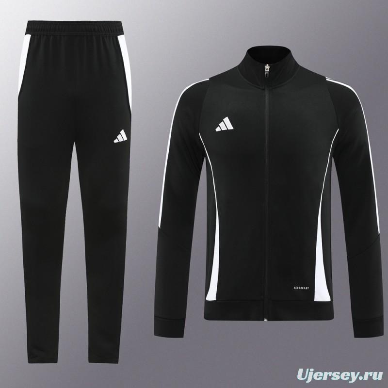 2024 Adidas Black/White Full Zipper Jacket+Pants