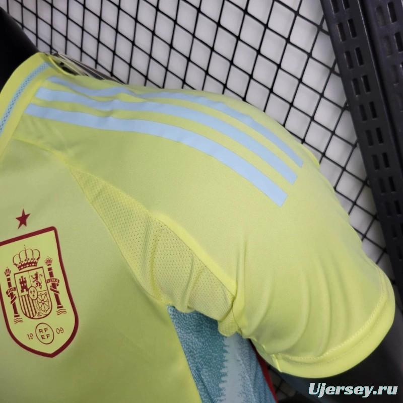 Player Version 2024 Spain Away Yellow Jersey