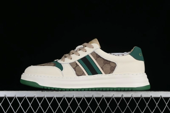 Gucci Chunky B Screener GG Casual Sneakers in Beige and Ebony GG Canvas with Leather Trim - 9Y9209666