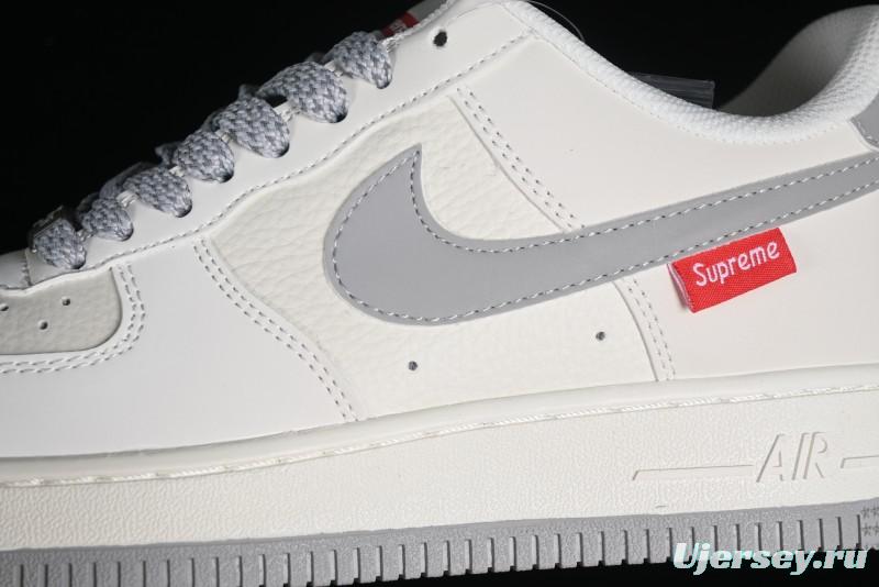 Supreme x Nike Air Force 1 '07 Low Beige Grey Casual Skate Shoes - HD1968-018