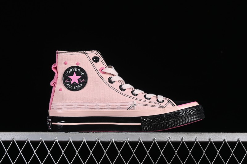 Converse Chuck 70s High Top Casual Sneakers in Black and Pink - A09541C