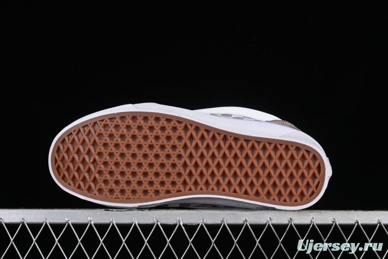 Vans Classics Knu Skool Retro Chunky Sneakers in Light Brown/Lilac Checkerboard - VN0009QC0AK