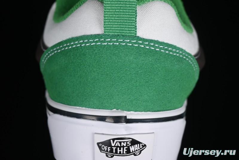 Vans Classics Knu Skool White Green Chunky Tongue Retro Sneakers - VN0009QCV0N