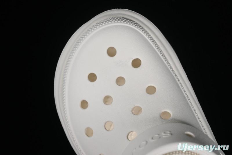 Crocs Classic Clog Retro Beach Sandals with Adjustable Heel Strap and Thick Sole - B.D4