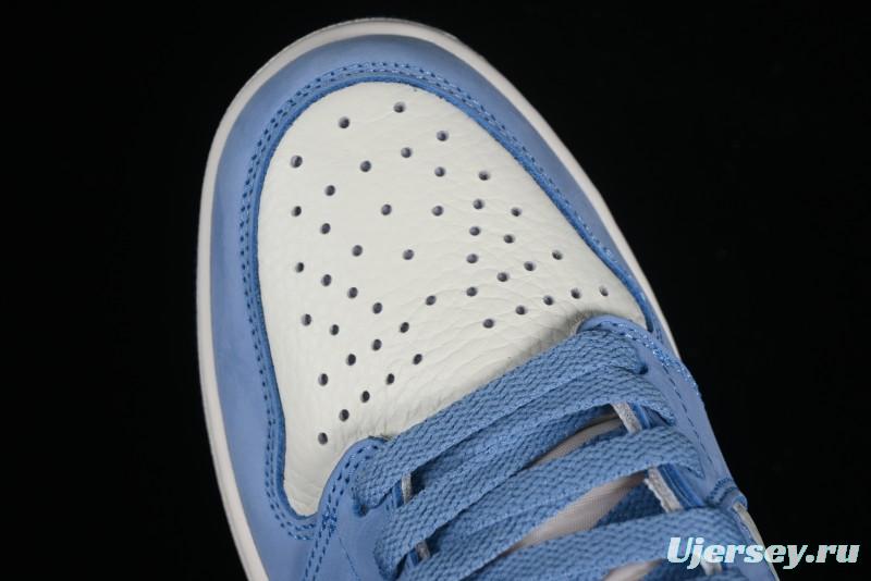 Nike Air Jordan 1 High OG "First in Flight" Basketball Shoes with UNC Blue and Yellow Accents - FD2596-400