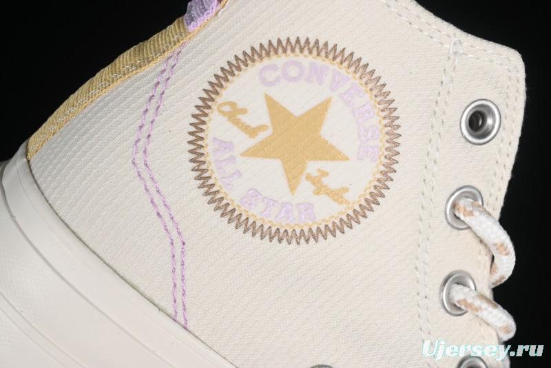 Converse Chuck All Star Lift Platform Utility White High Top Breathable Canvas Casual Shoes - A08767C