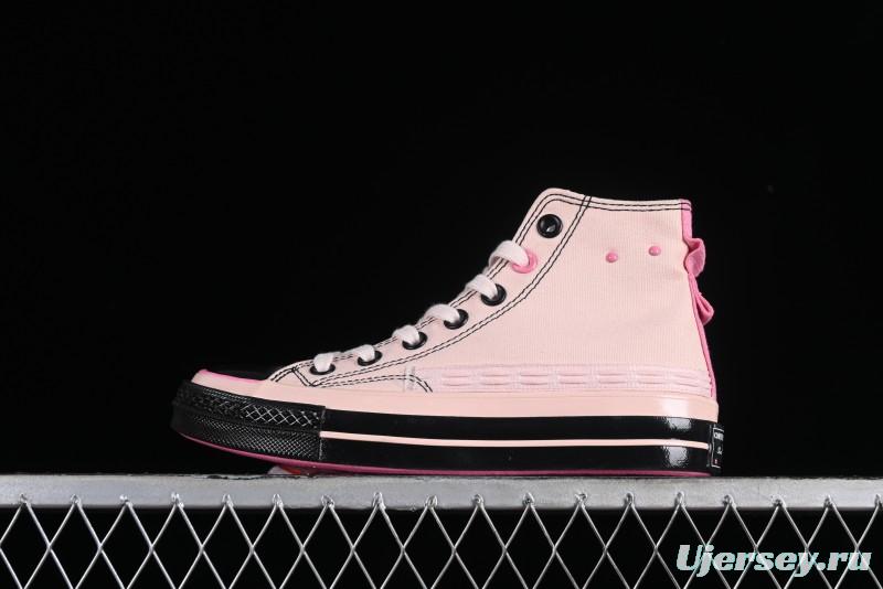 Converse Chuck 70s High Top Casual Sneakers in Black and Pink - A09541C