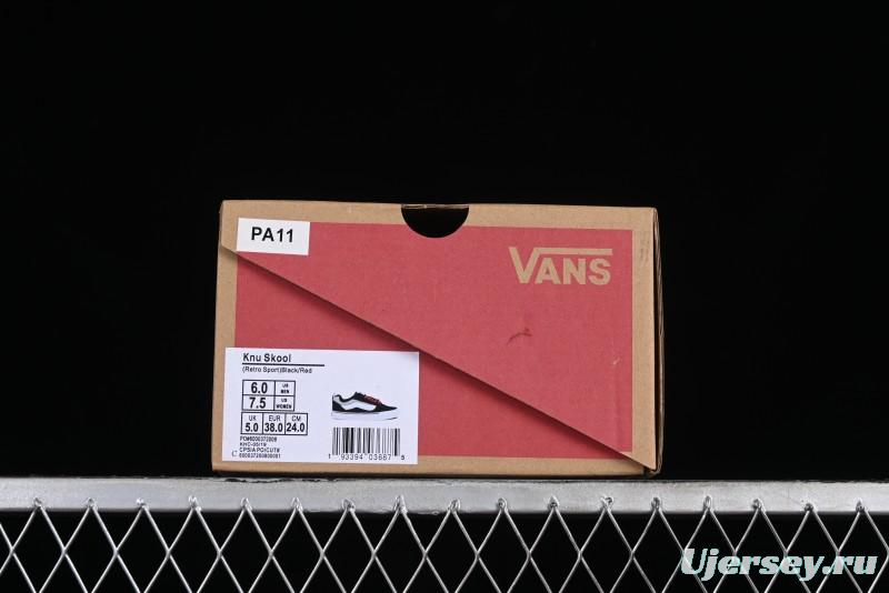 Vans Classics Knu Skool Patchwork Letter Lace-Up Chunky Tongue Platform Sneakers - VN0009QCBLK