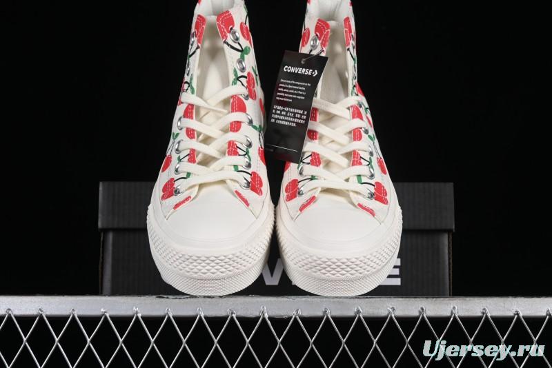 Converse Chuck 1970s Official Cherry Embroidery Platform Vulcanized Canvas Sneakers - A08096C