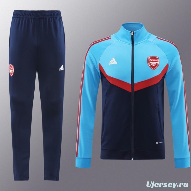 24/25 Arsenal Black/Blue Full Zipper Jacket +Long Pants