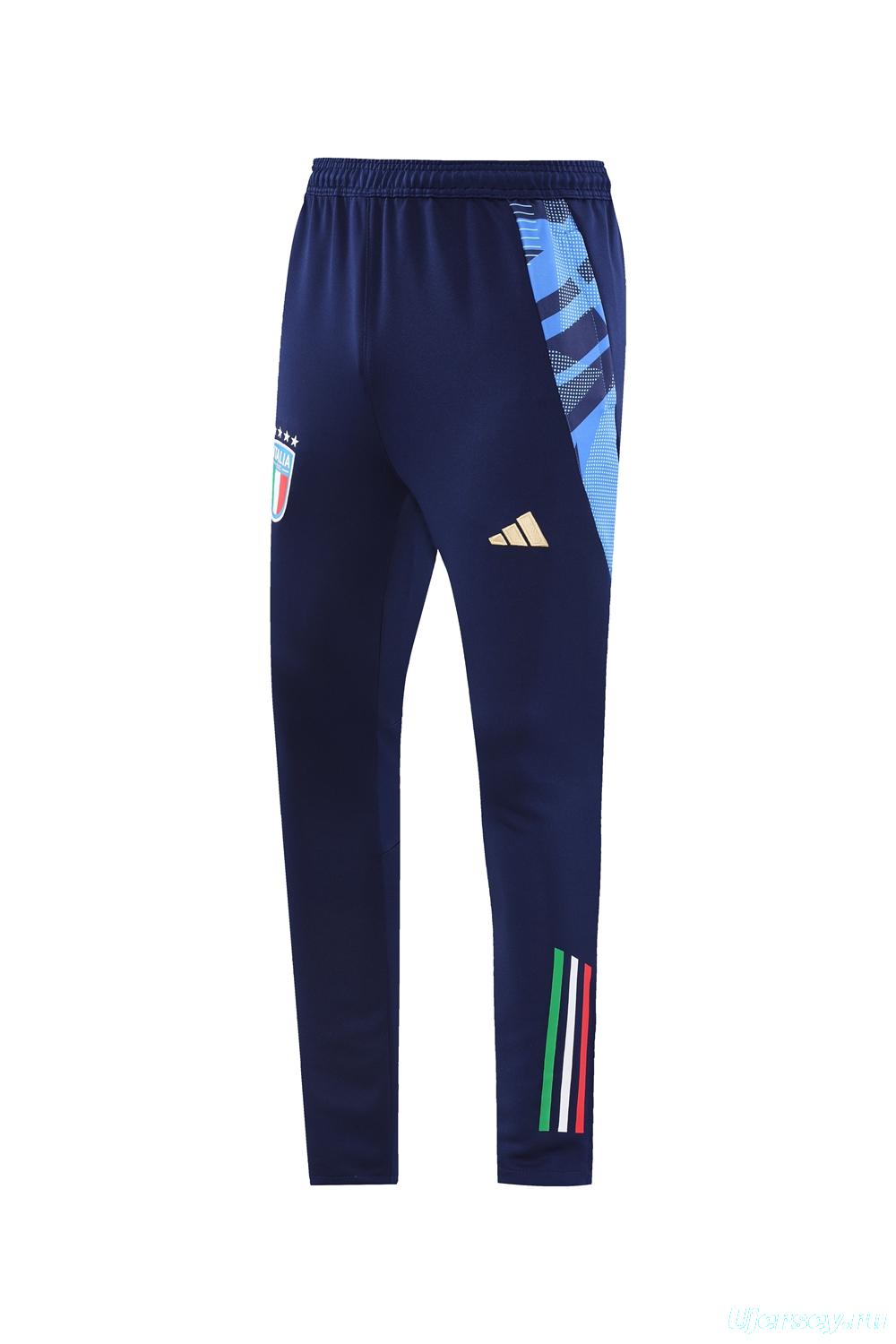2024 Italy Navy Full Zipper Jacket +Long Pants