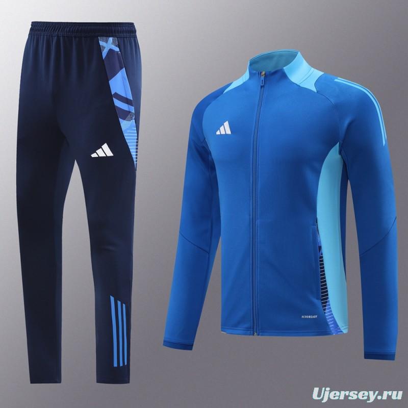 24/25 Adidas Blue Full Zipper Jacket +Long Pants