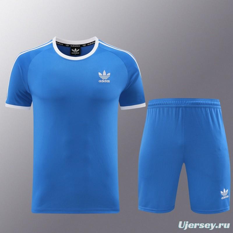 24/25 Adidas Original Blue Short Sleeve Jersey+Shorts