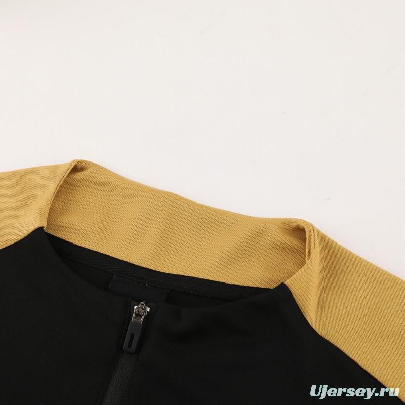 24/25 Nike Black/Golden Half Zipper Jacket+Long Pants