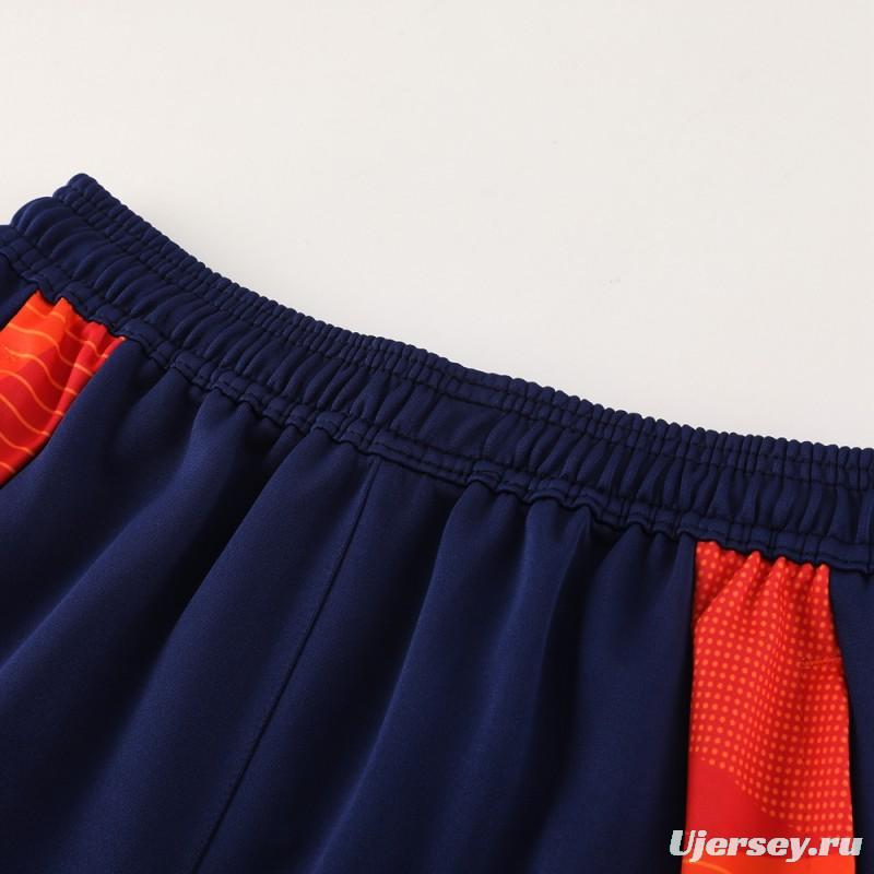 2024 Spain Navy Full Zipper Jacket +Long Pants