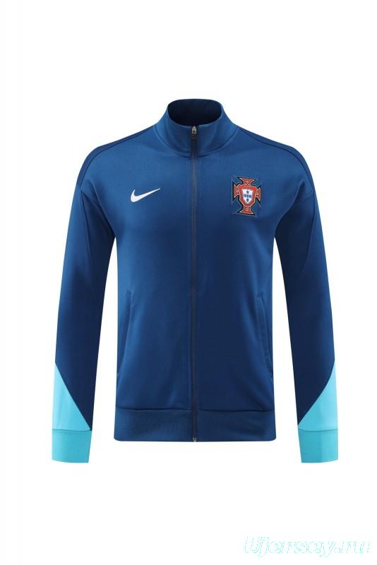 2024 Portugal Navy Full Zipper Jacket +Long Pants