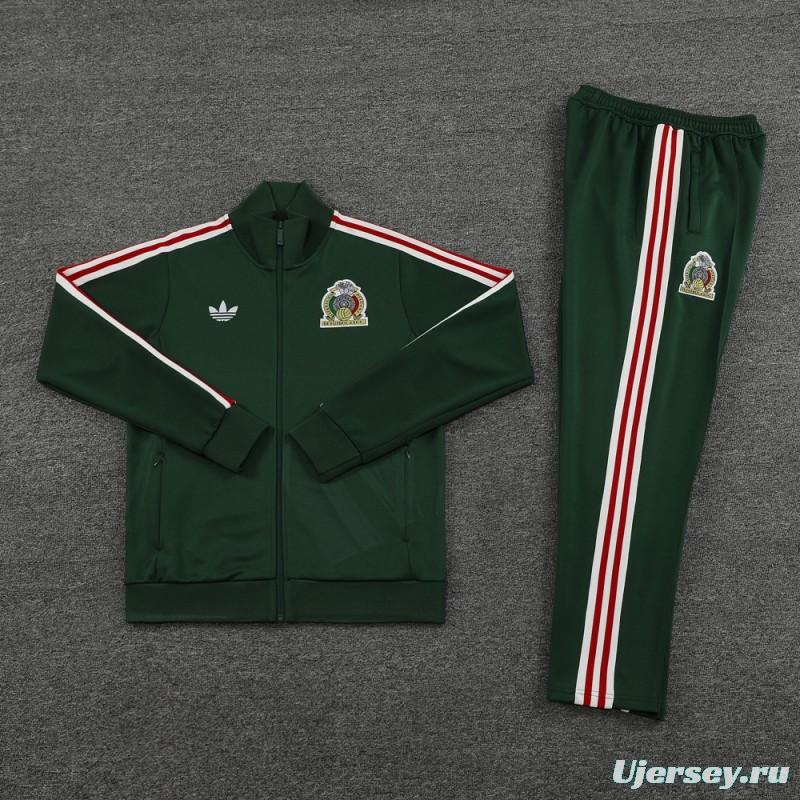 2024 Mexico Green Full Zipper Jacket +Long Pants