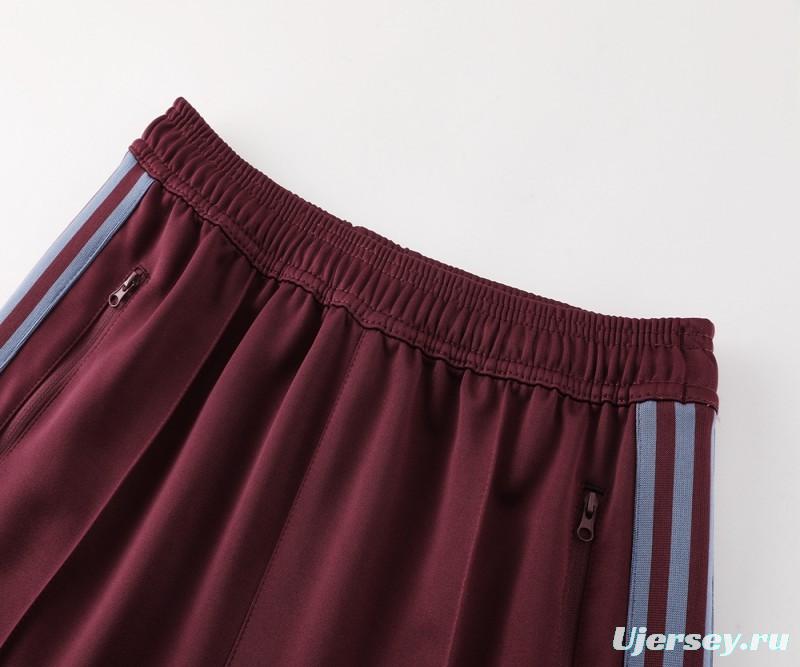 24/25 Adidas Original Wine Full Zipper Jacket +Long Pants