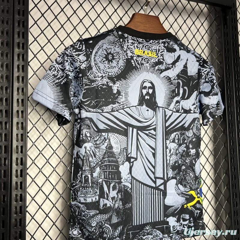 2024 Kids Brazil Christ The Redeemer Grey Special Jersey