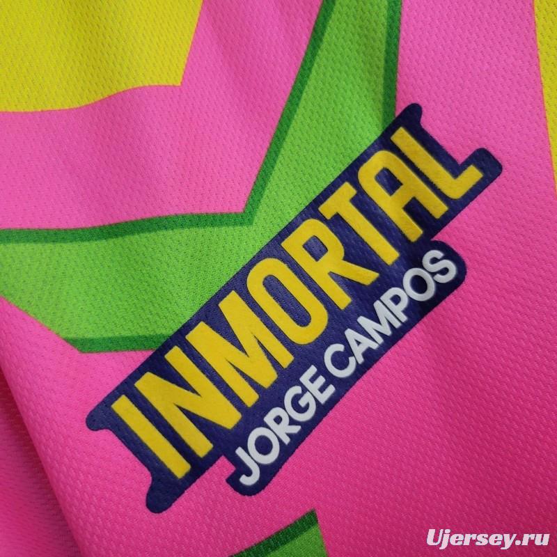 Retro 1998 Mexico Goalkeeper CAMPOS 1 WORLD CUP CAMPOS 1 Home Pink Jersey