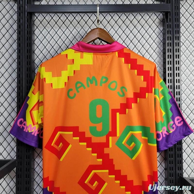Retro 1995 Mexico CAMPOS 9 Home Orange Jersey
